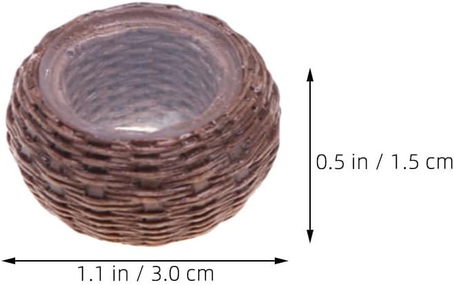 DOITOOL Miniature Table and Chairs Set: 1:12 Scale Miniature Dollhouse Accessories Mini Rattan Table and Chairs Dollhouse Furniture for Fairy Garden Micro Landscape Decoration