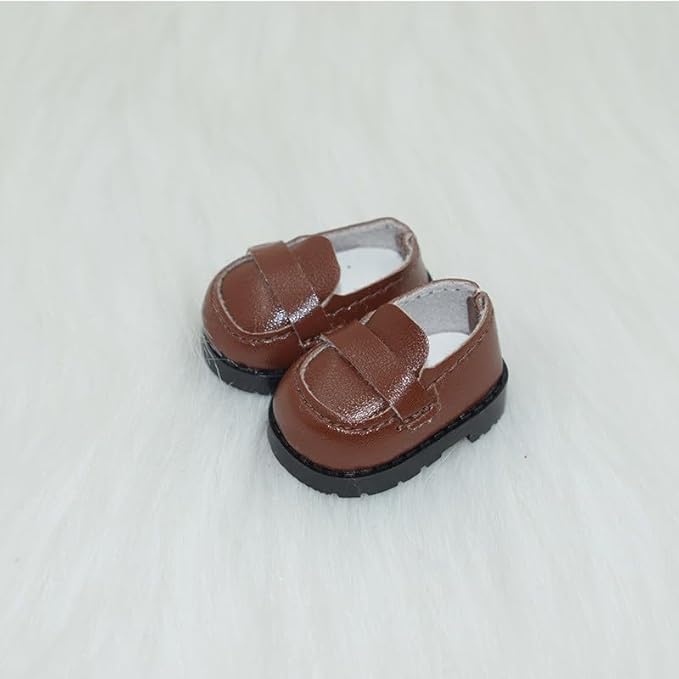 Compatible with Labubu Doll Shoes for 17cm Doll,Shoes Used for Labubu Accessories (A-Brown)