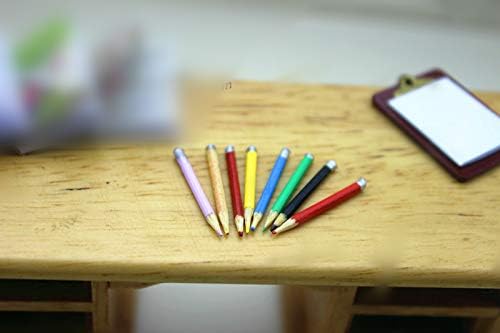 Dollhouse Decoration Accessories, 1:12 Dollhouse Miniature Scene Model Pencil Set 8 PCS (Colorful, 20 mm)