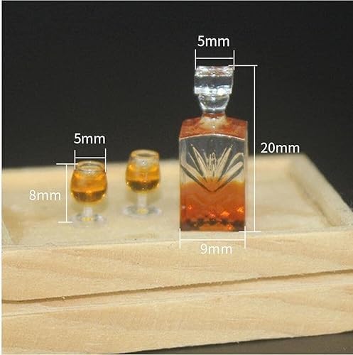 3 Pcs 1:12 Scale Dollhouse Miniature Accessories Whiskey Wine Bottle Bar Model Convenient and Nice Dollhouse Decor