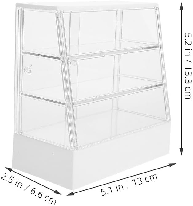 ibasenice 1 12 Scale Miniature Cake Display Cabinet for Dollhouse Bakery Furniture with Sliding Door Plastic Toy Furniture Kitchen Accessory 5.24 X 5.12 X 2.6 Inches