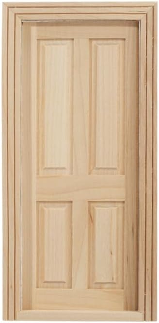 Dollhouse Doors, Wooden Miniature Dollhouse Furniture Door Frame for Dolls Houses Decoration-1: 12 Scale
