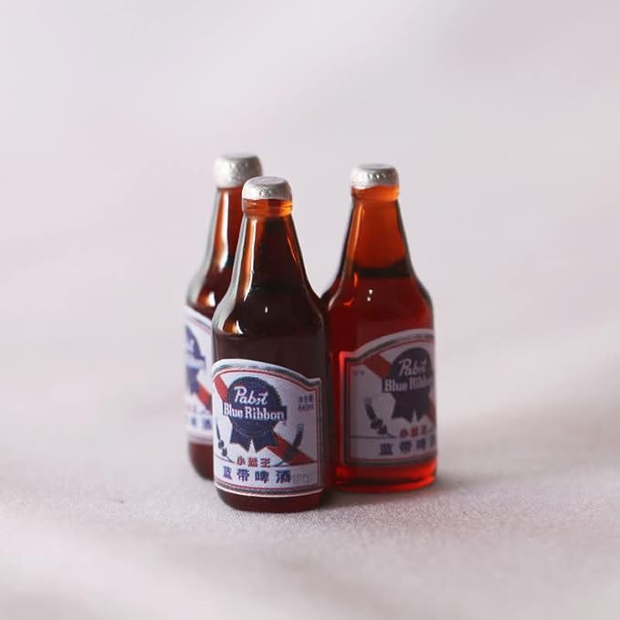 SXFSE Dollhouse Decoration Accessories, 1:12 Dollhouse Simulation 9 Pcs Mini Simulation Beer Bottle Wine Bottle Miniature Food Toy Mold