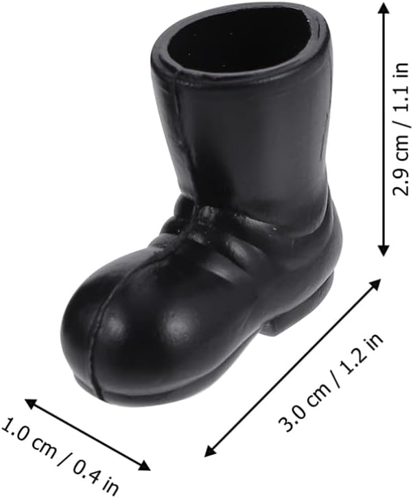 TOYANDONA Miniature Boots Miniature Toys 4 Pairs Mini Santa Claus Shoes Boots, Black Mini Christmas Santa for Crafts Christmas Decorations Kids Toys