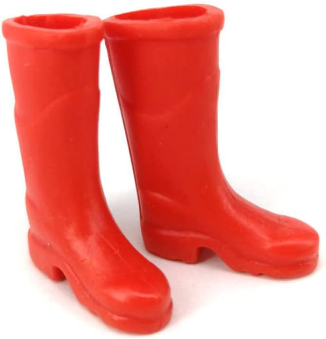 Dollhouse Rain Boot Dollhouse Rain Boots Miniature 1:12 Scale Color DIY Mini Rain Shoes Plastic Rainboot Decoration for Doll Dollhouse Accessories, Red