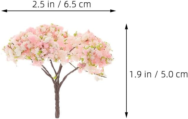 LOGOFUN 30pcs Miniature Cherry Blossom Trees Mini Pink Flower Model Trees Train Railway Architecture Diorama Tree for DIY Landscape Sand Table Decor