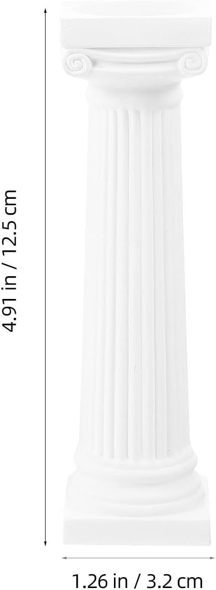 VICASKY 6 Pcs Roman Pillar Statue: Greek Column Decor for Wedding Party Table Centerpieces White Plastic Miniature Columns for Photography Props Dollhouse Decor 4.92 Inch