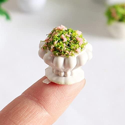 TBoxBo 4 Pcs Dollhouse Plant Bonsai Doll House Mini Potted Plant Artificial Tiny Mini Flowerpot Miniature Hanging Potted Plant Miniature Dollhouse Kit for 1:12 Dollhouse Decor Mini Garden