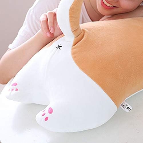Shiba Inu Dog Plush Pillow, Cute Soft Corgi Stuffed Animals Doll Toys Gifts for Valentine, Christmas, Birthday, Bed, Sofa Chair (Brown Smiling Eye, 21.3in)