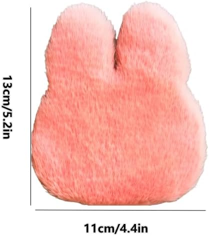 1:12 Scale Miniature Dollhouse Rabbit Rug – Soft Pink Faux Fur Carpet, Cozy Bedroom & Living Room Accessory for Dollhouse Decoration, Mini Scene Layout, DIY Display & Micro Landscape Décor (C)
