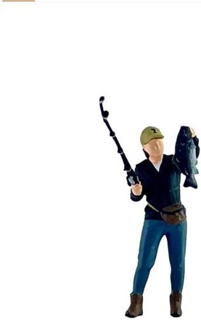 2Pcs 1/64 Scale Fishing Figures Fishing Character Miniatures Resin Decoration Novelty Scene Photo Props People Models