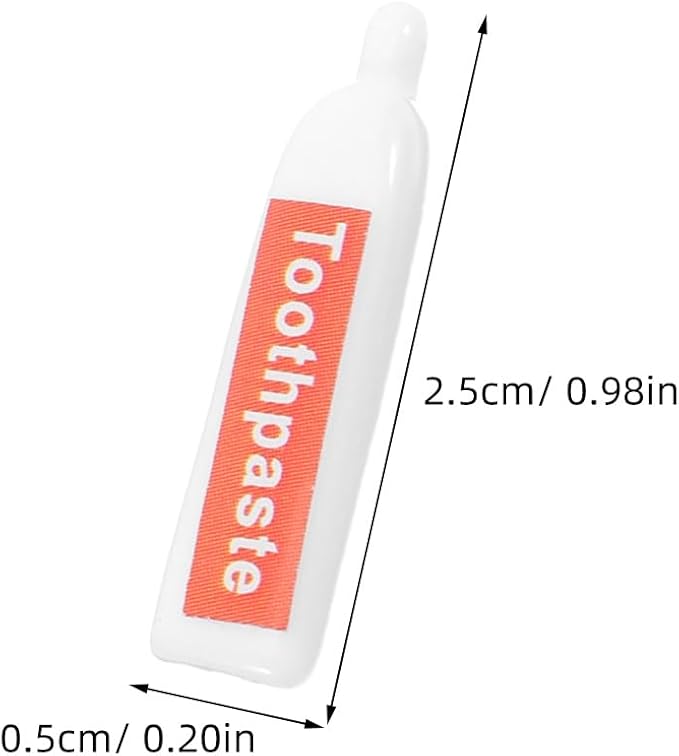 Lurrose 10pcs Simulation Toothpaste Toothbrush Mini Doll Dolls House Miniature Scene Model Charm for Crafts Making Mini Decor Phone Case Accessories Household Epoxy Hair Accessories