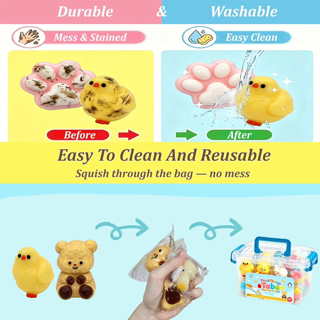 22 Pack Taba Squishy Kit, Fidget Bulk Toys for Kids 4-8 8-12 Party Favors
Cute Squishies For Girls Boy, Treasure Box Packs, Classroom Rewards, Goodie Bag Fillers Pinata Stuffers, Birthday Xmas Gifts