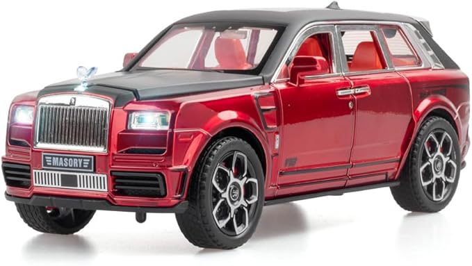 Toy Car Model Rolls-Royce Cullinan 1/24 Red Alloy Collectibles Die-cast Vehicles with Sound and Light