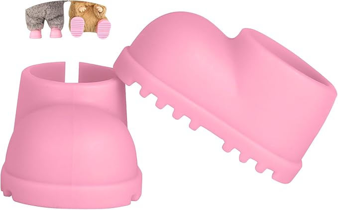 sunla Doll Shoes for 17cm Doll, Cute Mini Shoes Accessories for 17cm Dolls Sitting Standing Series, Silicone Doll Rain Shoes Boots(1 Pair Pink)