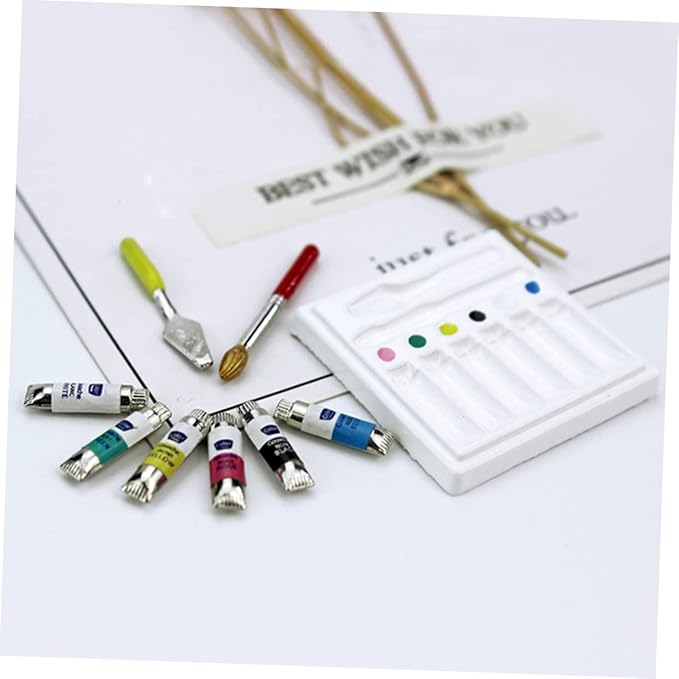 1set Mini House Adornments Realistic Watercolor Dollhouse Decorations for Creative Play Safe Materials for Miniature House Decor Photography Props