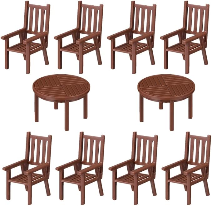 2 Sets Miniature Table Chair Set Dollhouse Furniture Accessories for Micro Landscape Decoration and Photography Props Realistic Tiny Dollhouse Furniture for Creative Projects