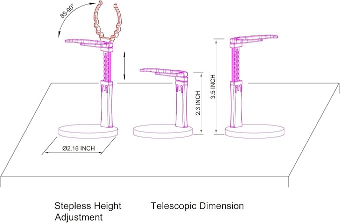 MDOWOK Adjustable Doll Stand for Sitting & Standing Positions - Premium Acrylic Base Display Holder for 3-7" Figures (White 4 Set)