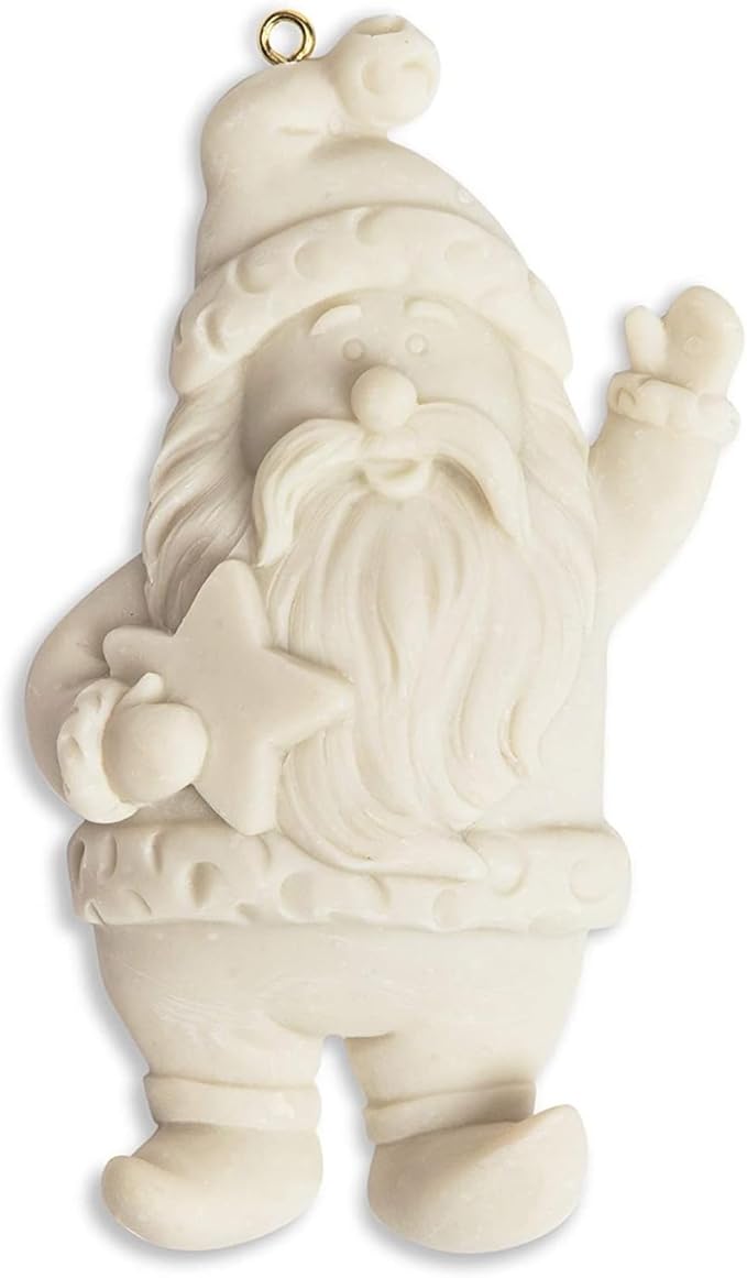 Bright Creations Ceramic Christmas Ornaments to Paint DIY Kit - 6 Unpainted Bisque Pieces (Tree, Santa & Stocking) - 12 Acrylic Paint Pods, 2 Brushes & Strings - Kids Ceramic Christmas Ornament Crafts