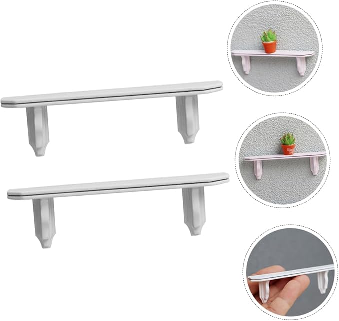 Doll House Wall Shelf Set Miniature Storage Shelves 1:12 Scale Miniature Furniture for Dollhouse