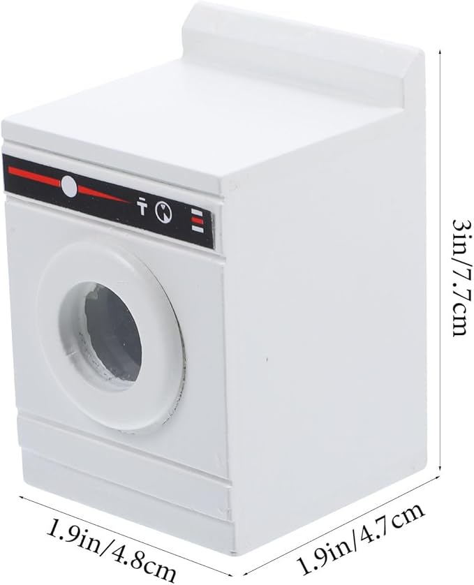 Toyvian Dollhouse Washing Machine Mini Cloth Washer Dryer Model Minihouse Laundry Machine Miniature for Dollhouse Furniture Accessories
