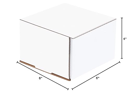 Box USA BM664 6"L x 6"W x 4"H, White (Pack of 50)