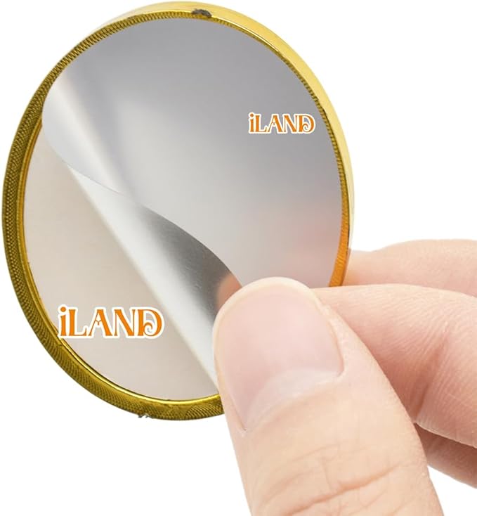 iLAND Miniature Dollhouse Accessories, 4 Dollhouse Picture Frames Set w/Printed Paintings (4 Golden Oval Frames w/ 4 Pictures)