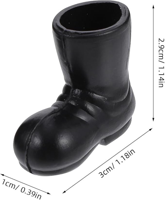 Miniature Boots 3 Pairs Mini Santa Claus Shoes Boots, Black Mini Christmas Santa Boots Dollhouse Miniature Santa Boots for Crafts Christmas Dollhouse Decorations