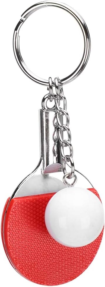 6Pcs Keychain Mini Table Tennis Racket Keyring Portable Creative Pingpong Keyfob Cute Key Rings Keychain Pendant Fit for Great Gift Bag Hangings Bag Ornament