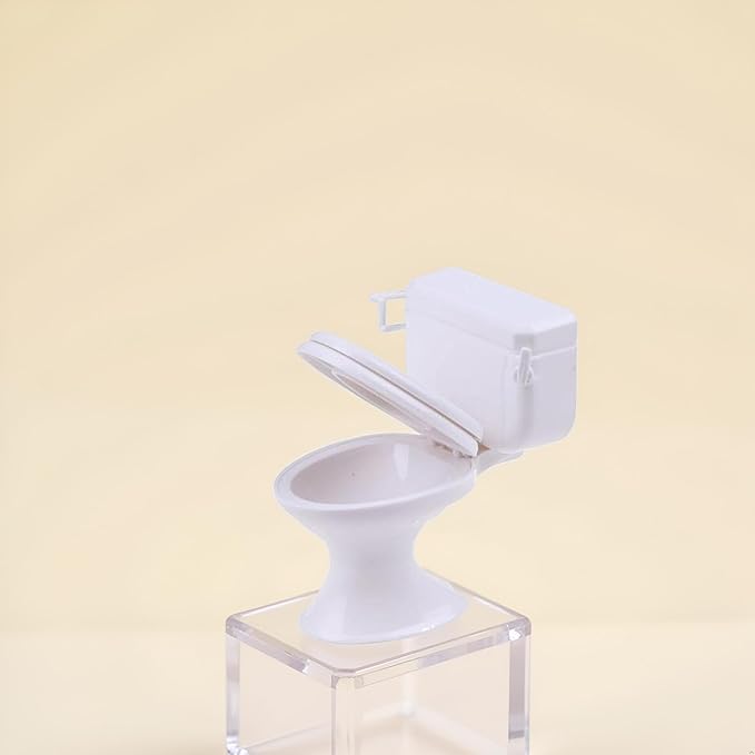1:12 Scale Miniature Bathroom Toilet - Realistic Dollhouse Furniture for DIY Crafts, Dioramas and Architectural Models