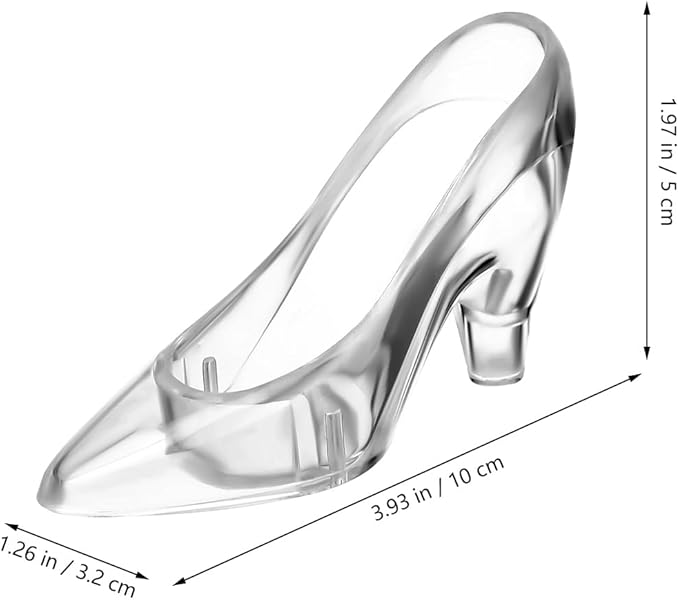 PRETYZOOM 12 Pcs Crystal Shoe Ornaments Clear High Heels Decorations Transparent Glass Slipper Figurines for Home Office Party Favors