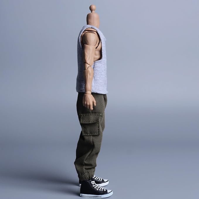 Meetoget Figure Male Doll Daily Sports Shoes 1/12 Scale high-top Knapsack for Action Figure PU004US,Black