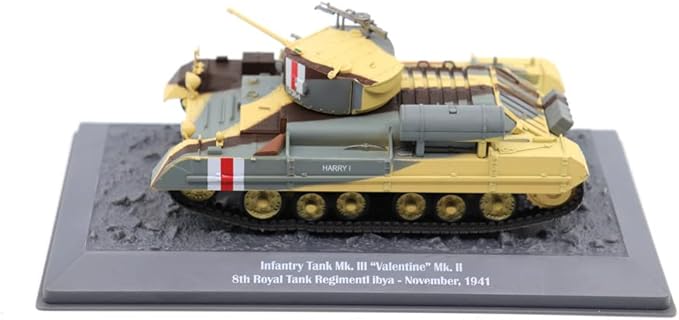 Motor city classics 1:43 Scale Military Diecast Collectible | Infantry Tank MK.III 'Valentine MK.II 8th Royal Tank Regimentl Libya November 1941 | Militaria Diecast Model 23192-41