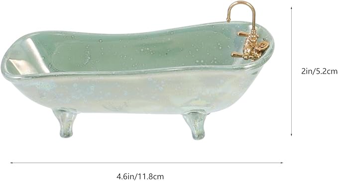 NUOBESTY Home Decor 1: 12 Miniature Porcelain Bathroom Set Toilet Basin Bathtub Mirror Miniature Ornaments for Doll House Plant Pot Decorations