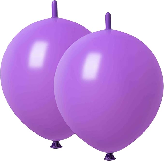 ADIDO EVA Link Balloons 6 Inch Purple Latex Quick Linkale Balloon 80 Pcs for Birthday, Halloween, Christmas, Party Festival Decorations