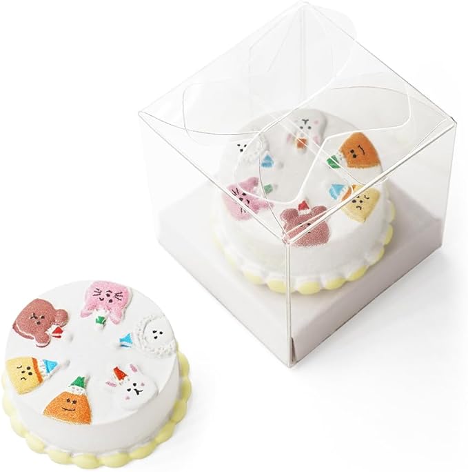 Odoria Dollhouse Birthday Cake Miniature: 1/12 Scale Dessert Pastries Bakery for Party Picnic - Mini Realistic Baking Food Resin White 2Pcs