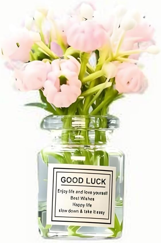 Miniature Flowers in Vase Set - 1:6 Scale Dollhouse Décor with Realistic Details, Tiny Floral Arrangements for Micro Landscape, Train Platform and Fairy Garden Accessories (C)