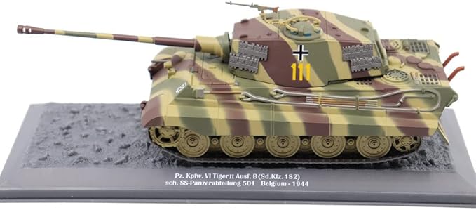 Motor city classics Militaria Diecast 1:43 Scale Military Diecast Collectible | PzKpfw VI King Tiger Ausf. B Heavy Tank-Schwere SS Panzer Abteilung 101, France, 1944 Model 23187-44