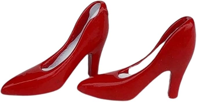3 Pairs Miniature High Heel for 1/12 Dollhouses Metal Shoes with Artistic Detailing Display Ready Collectible Miniature Shoes