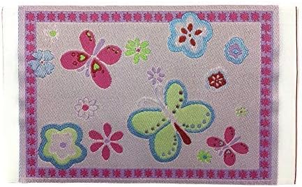 Melody Jane Dollhouse Pink Butterfly Rug Mat Miniature Nursery Child's Room Accessory 1:12
