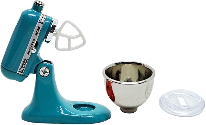 ChangThai Design Tiny 1¼" High Green Bread Dough Mixer Kneader Machine Movable Figurine Steel and Resin Miniature Decoration Accessories Replica Decorative Collectible Figurines Home Décor Gifts