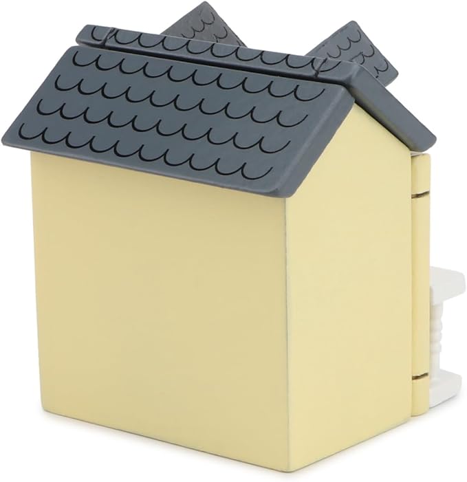 Miniature Cottage for Dollhouse Accessories Desktop Decor Wooden Mini House Storage Decoration Ornament Nice Present for Miniature Lovers (Yellow)