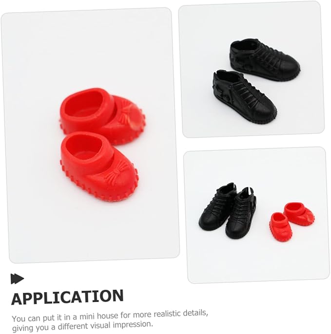 FOYTOKI Miniature Doll Shoes Set 10 Pairs 1 12 Scale Mini House Accessories Realistic Mini Shoes for Dollhouse Decoration and Craft Projects