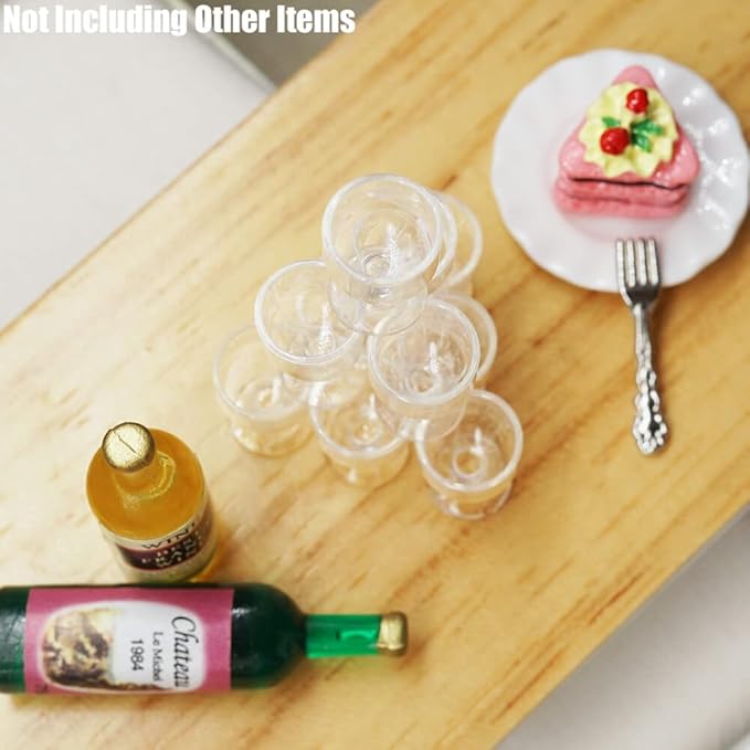 Odoria 1/12 Miniature Empty Wine Glasses Dollhouse Decoration Accessories, 12Pcs