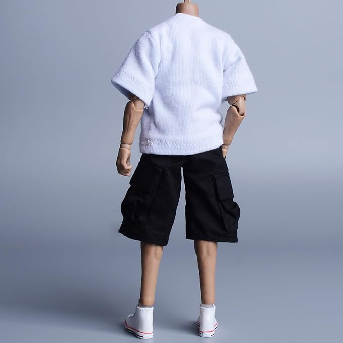 Meetoget 1/12 Scale Male Figure Doll Daily Sports Canvas Shoes Action Figure PU002US,White