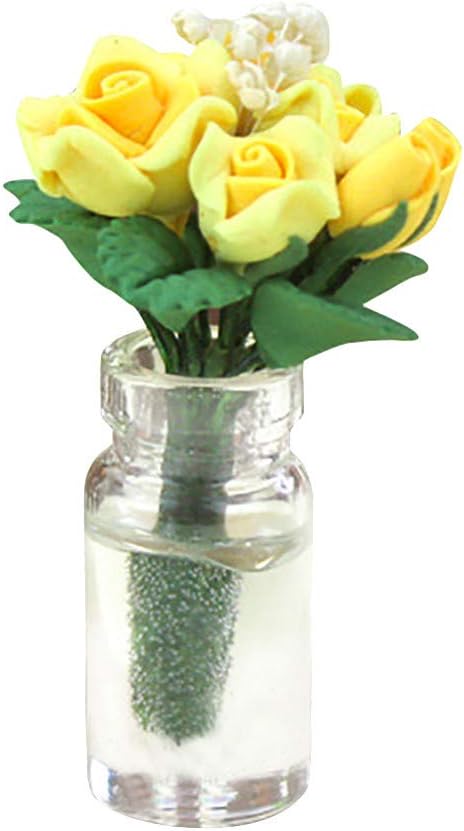 Dollhouse Decoration Accessories, 1:12/1:6 Dollhouse Miniature Scene Model Bottle Flower Pretend Play Toy
