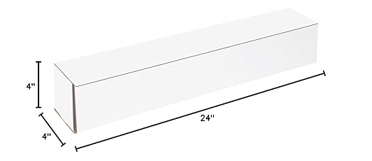 Box USA BM2444 24"L x 4"W x 4"H, White (Pack of 50)
