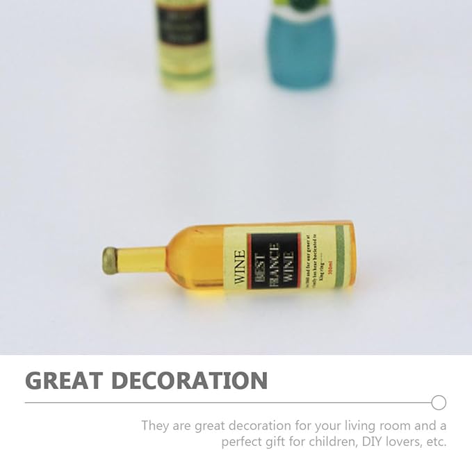 Hohopeti 6pcs Miniature Wine Bottle Decor Realistic Models for Dollhouse and Landscaping Adorable Mini Ornaments for Home and Bar Decoration for Mini House Accessories