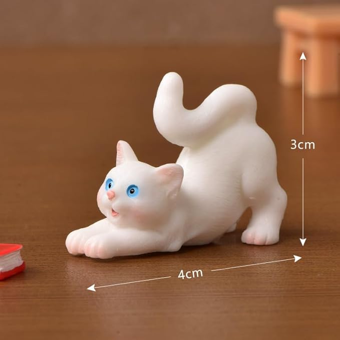 josaner-zz Dollhouse Cats w/ 1/12 Scale Accessories Mini Furniture Model Wooden Miniature (Multicolor-Simple)