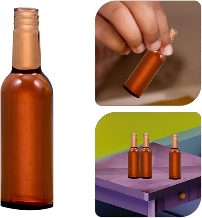 Yardwe 24pcs Dollhouse Beer Bottles Mini Beer Bottles for Mini House Decor Resin Miniature Wine Miniature Toys Models